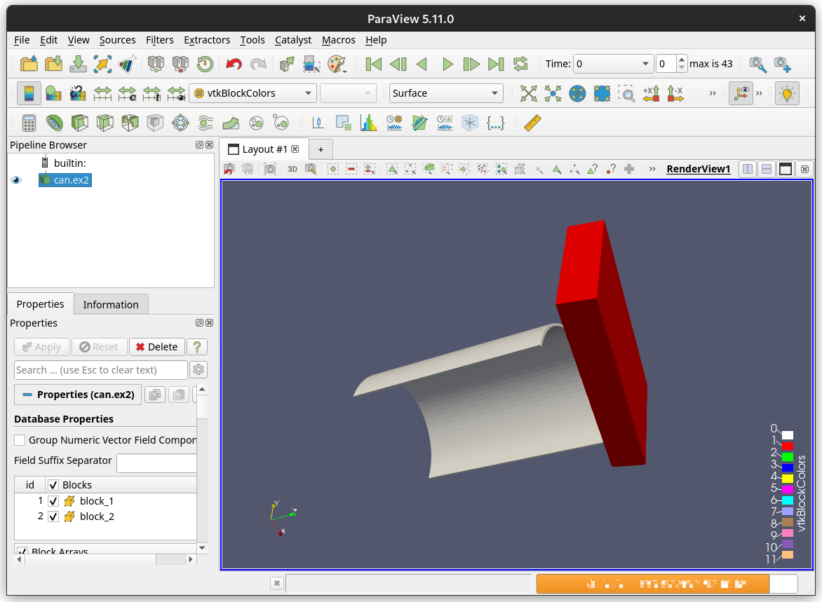 ParaView can.ex2 animation